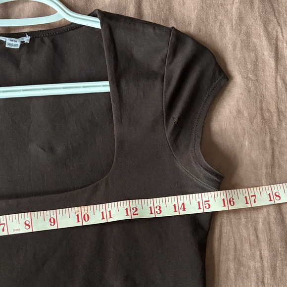 Free W/ Purchase - Garage Square Neck Waist Length Top in Brown - Picture 5 of 8